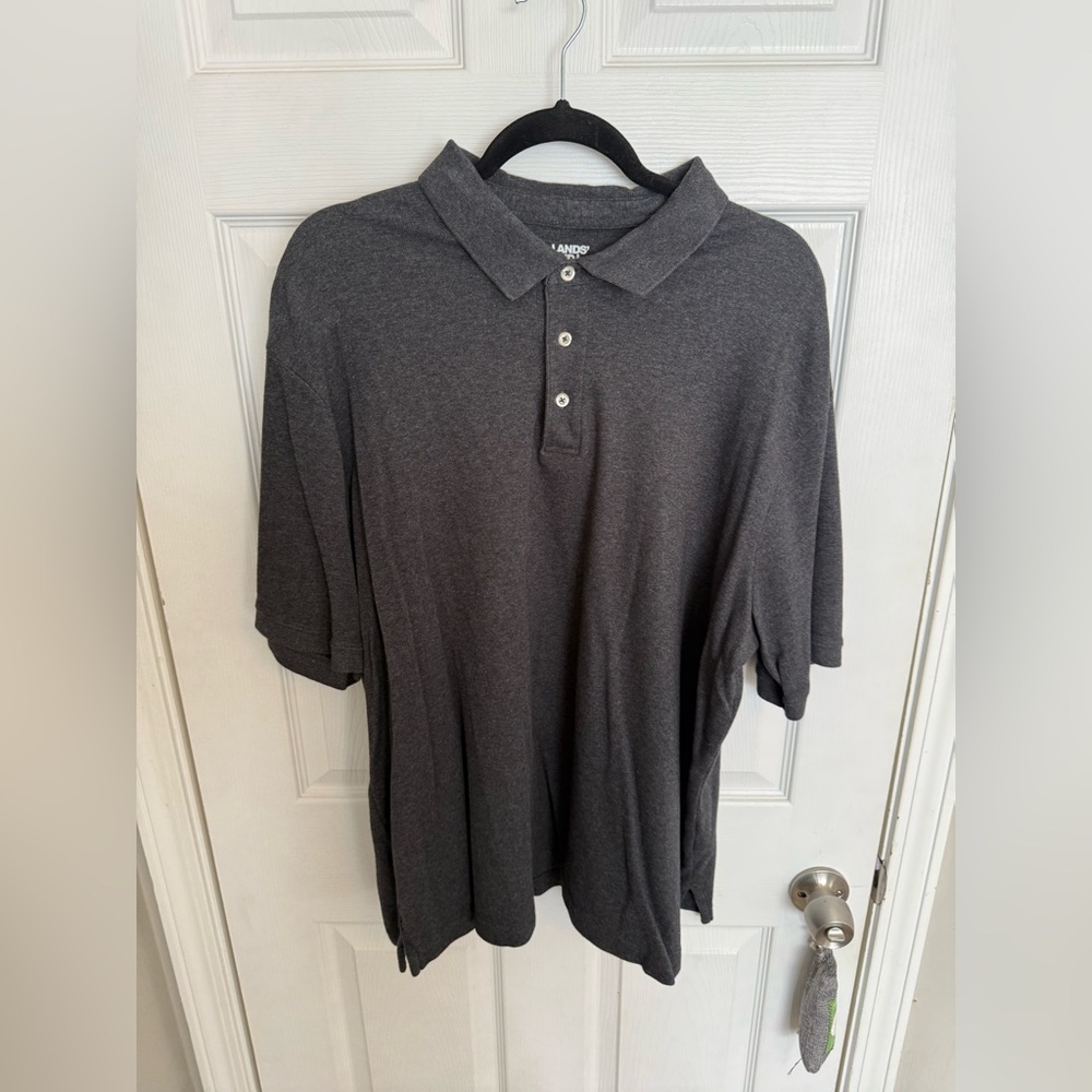 Lands End gray polo. Like new. Xxl